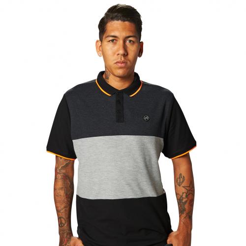 LFC Mens Grey and Black Neon Panel Polo Shirt LFC Mens Grey and Black Neon Panel Polo Shirt