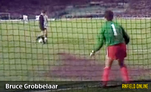 Bruce Grobbelaar - spaghetti legs against Roma Bruce Grobbelaar - spaghetti legs against Roma
