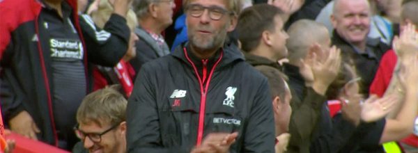 Jurgen Klopp enjoys the win over Hull at Anfield
