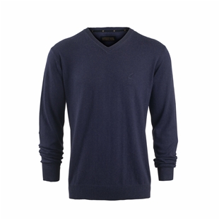 LFC Mens Mulberry Cotton Cashmere V Neck