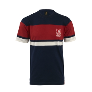 LFC Mens Navy Chest Stripe Tee