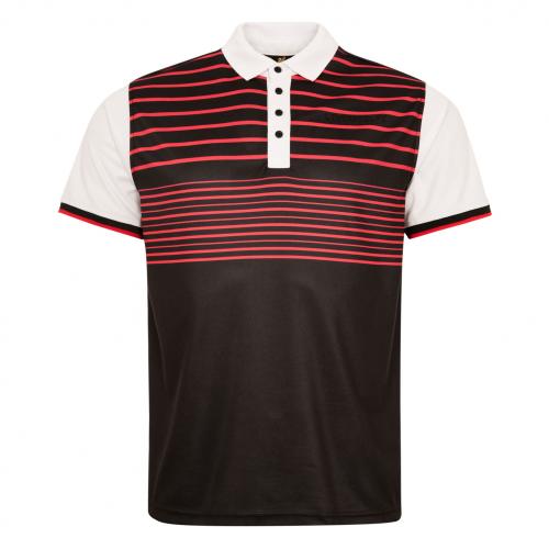 LFC Mens Black Neon Stripe Yoke Polo Shirt