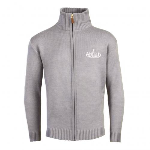 LFC Mens Grey Marl Turf Zip Thru Jumper