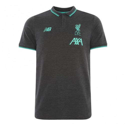 LFC New Balance Dark Grey and Teal Polo Shirt 19/20 LFC New Balance Dark Grey and Teal Polo Shirt 19/20