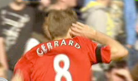 Steven Gerrard celebrates Steven Gerrard celebrates