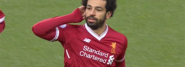 Salah celebrates his 20th league goal in 25 games