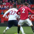 Divock Origi fouled in the build up to the United goal