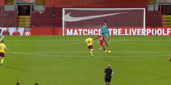 Divock Origi hits the bar v Burnley