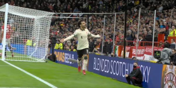 Mo Salah enjoys his hat-trick at Old Trafford
