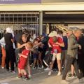 An LFC supporting child is tear-gassed by French police