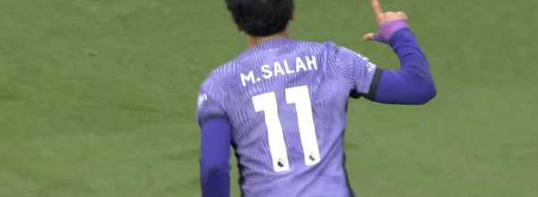 Salah celebrates after making it 3-0 v Brentford (4-1 away)