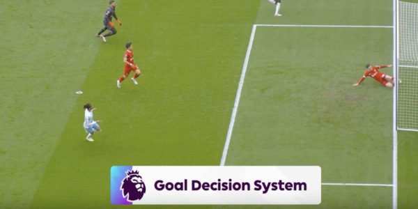 Andy Robertson clears off the line to prevent Palace taking a 2-0 lead