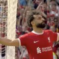 Mo Salah scores the opening goal in 4-2 win over Spurs at Anfield