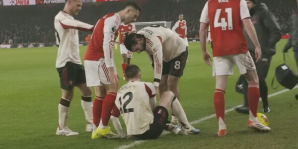 Martinelli pushed the injured Conor Bradley off the Emirates turf.